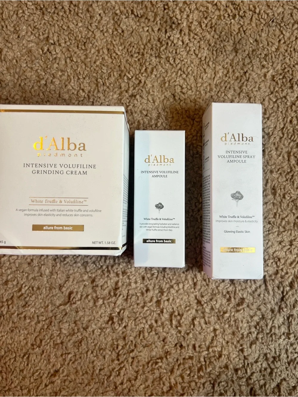 d'Alba Intensive Volufiline Skincare Set in White & Gold Accents